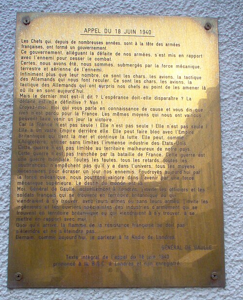 18 juin 1940 - Appel du 18 juin