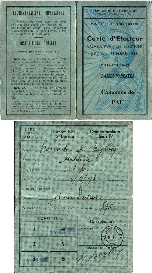 21 avr. 1944 - Droit de vote des femmes