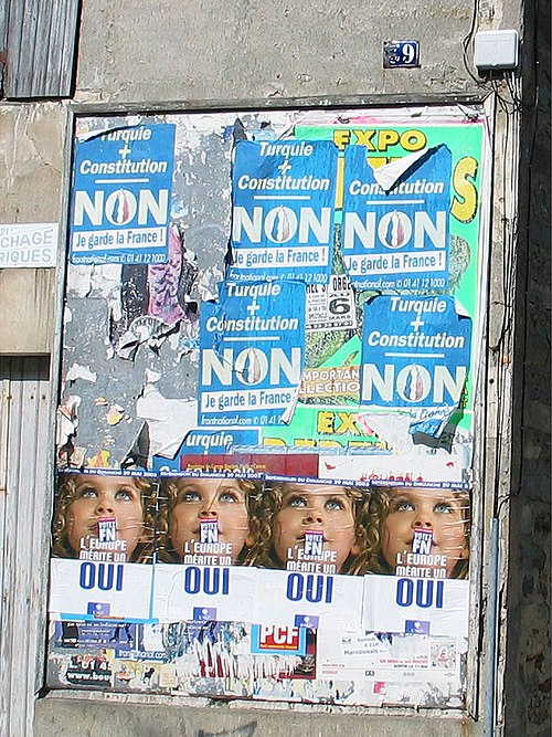 29 mai 2005 - Référendum français sur le traité établissant une Constitution pour l'Europe
