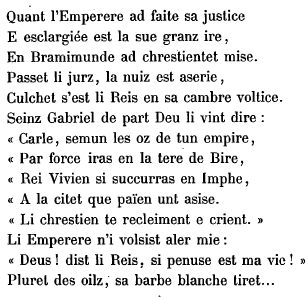 1100 - Chanson de Roland