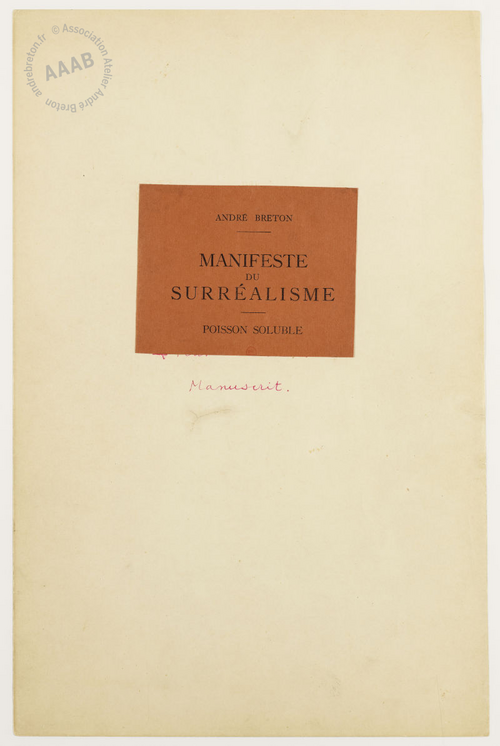 1924 - Breton - Manifeste du surréalisme
