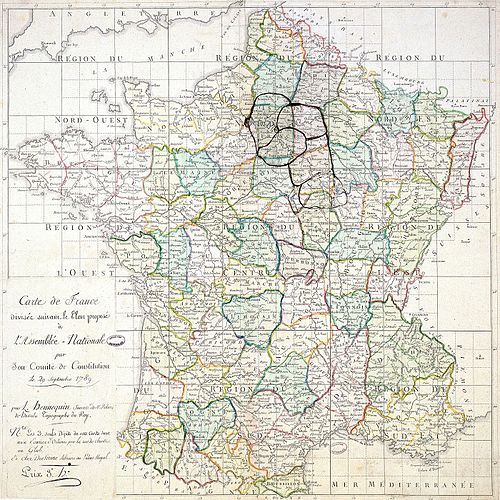 8 jan. 1790 - Décret de la division de la France en départements